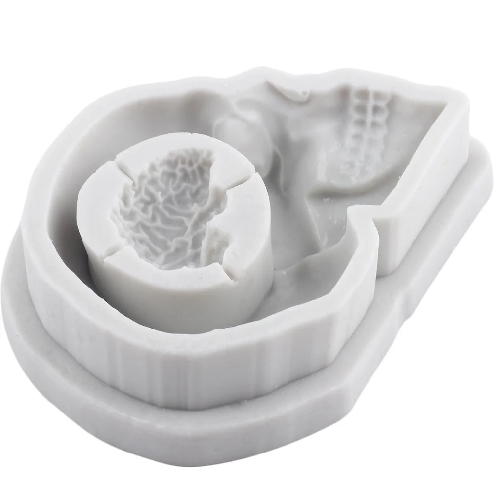 Anatomical Skull Brain Silicone‎ Mold Resin Candle Soap DIY Craft Tool White